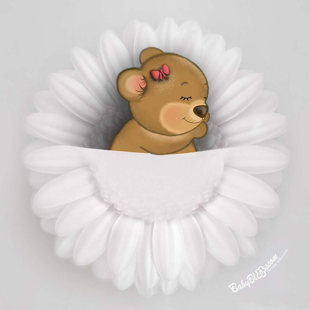 Bear Girl White Flower